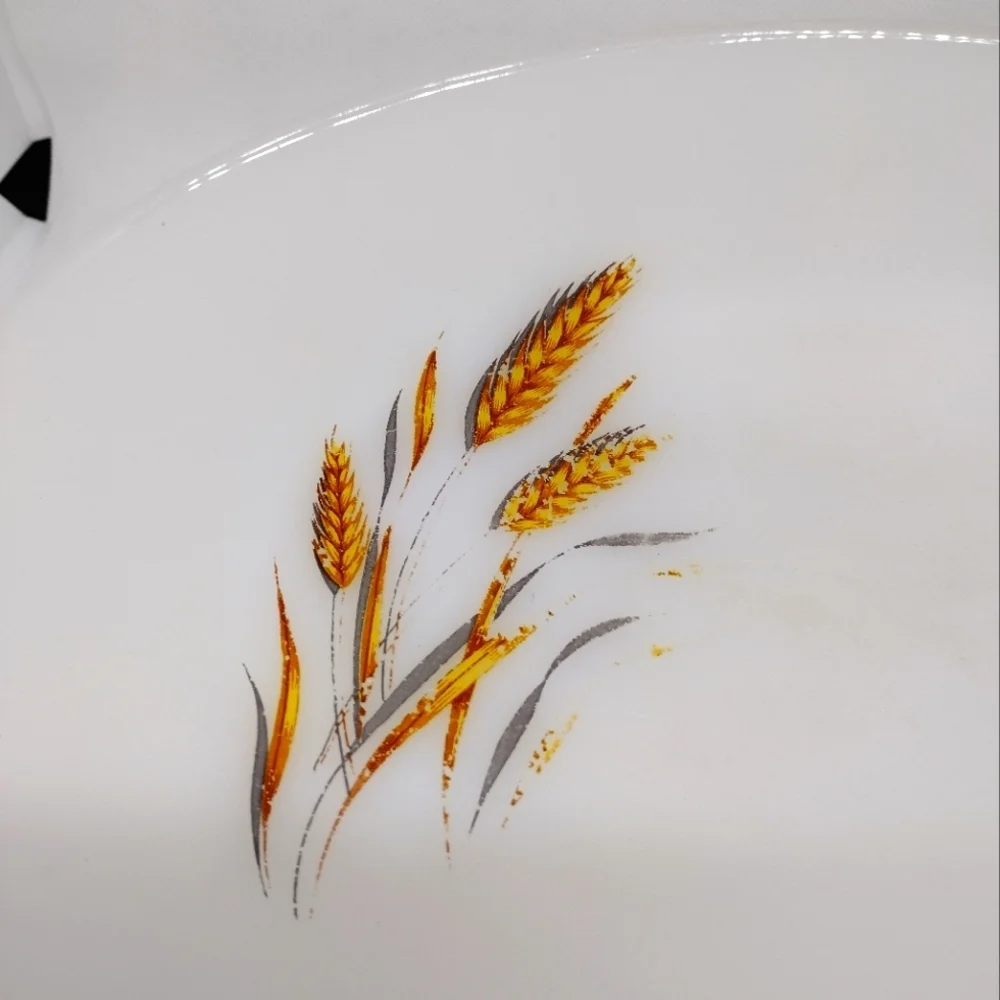 Vintage Fire King Wheat‎ Milk Glass Platter 11.78